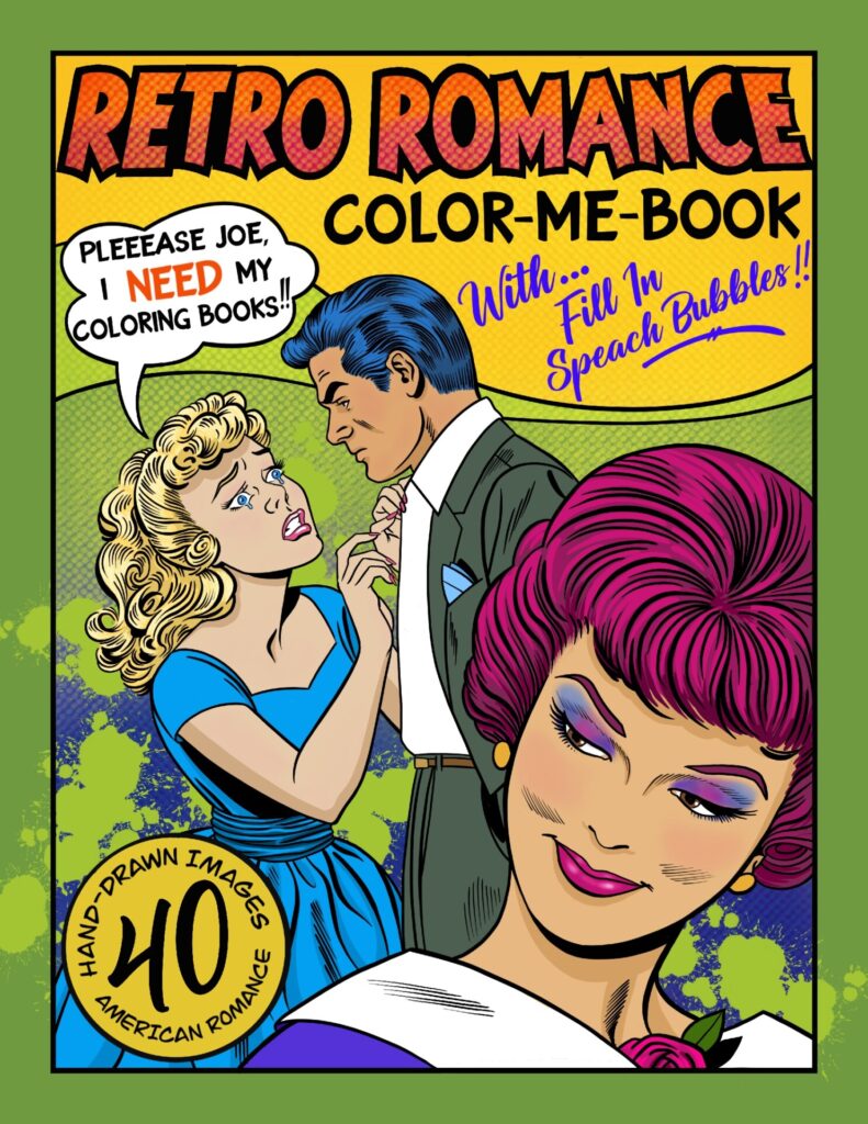 Retro Romance Coloring Book